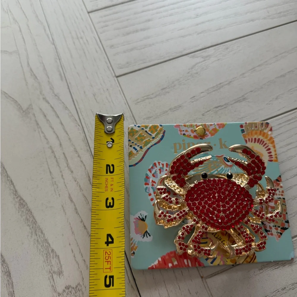 Piper K Crab Double Sided Rhinestone Gold Tone Crab Claw Hair Clip NWT - Picture 5 of 6
